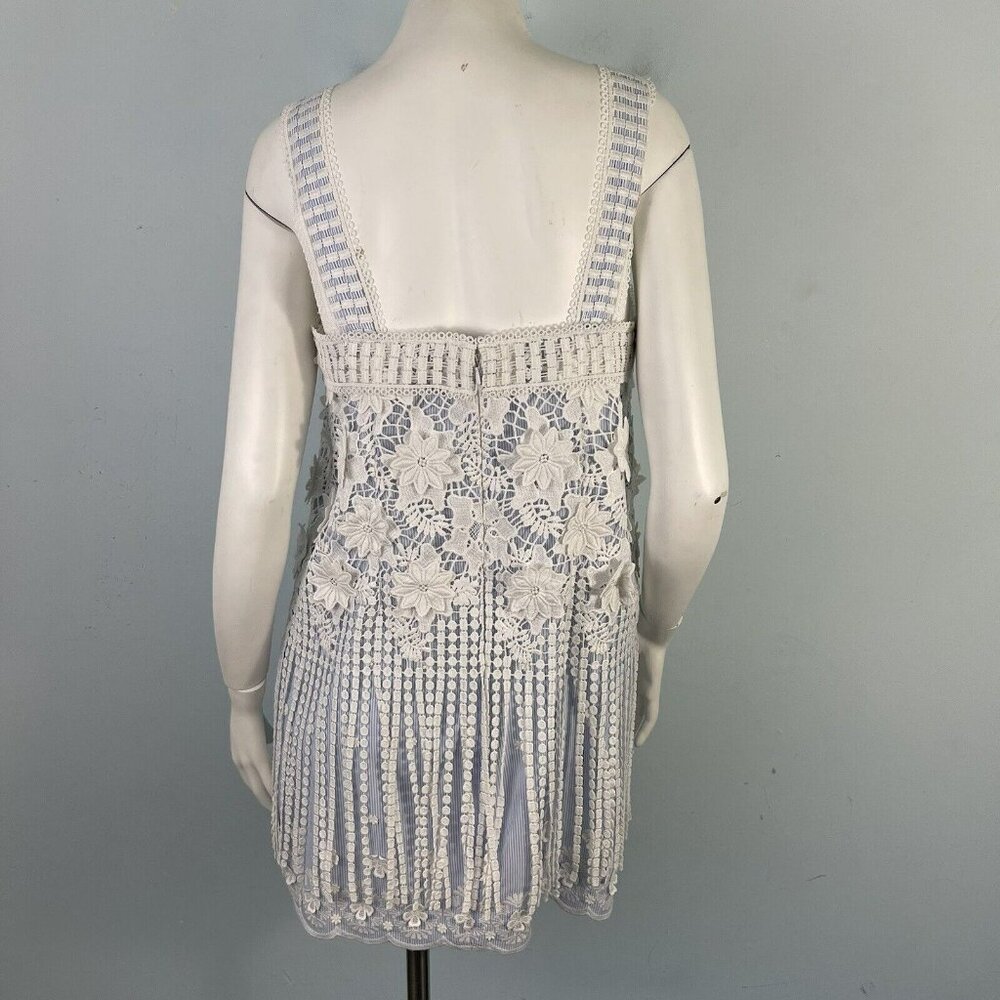 Alexis Sleeveless Fulton Fringe Lace Eyelet Mini Dress Sz Medium - Picture 7 of 15